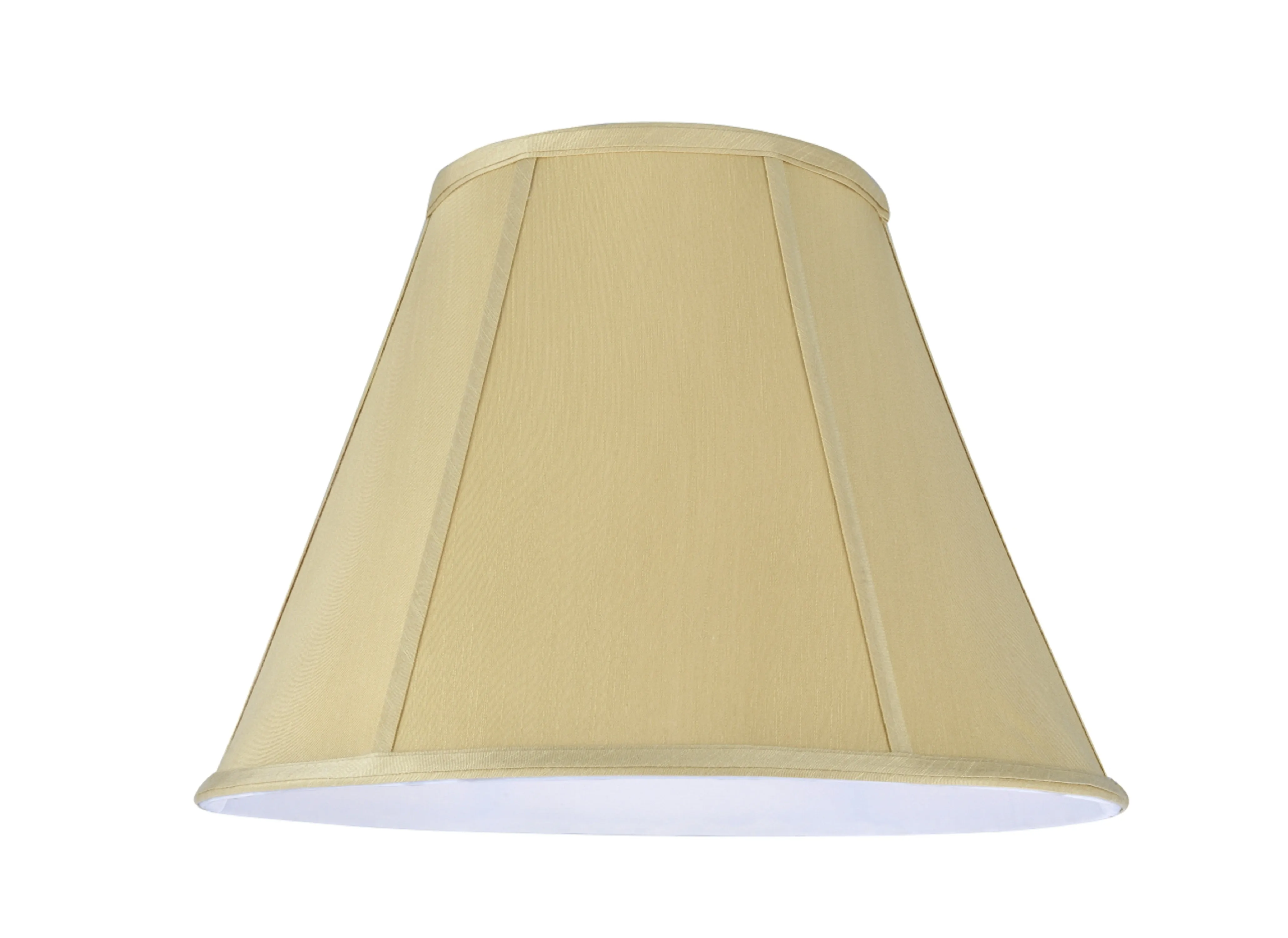 # 35004 Transitional Hexagon Bell Shape Spider Construction Lamp Shade in Beige Fabric, 16" wide (8" x 16" x 12")