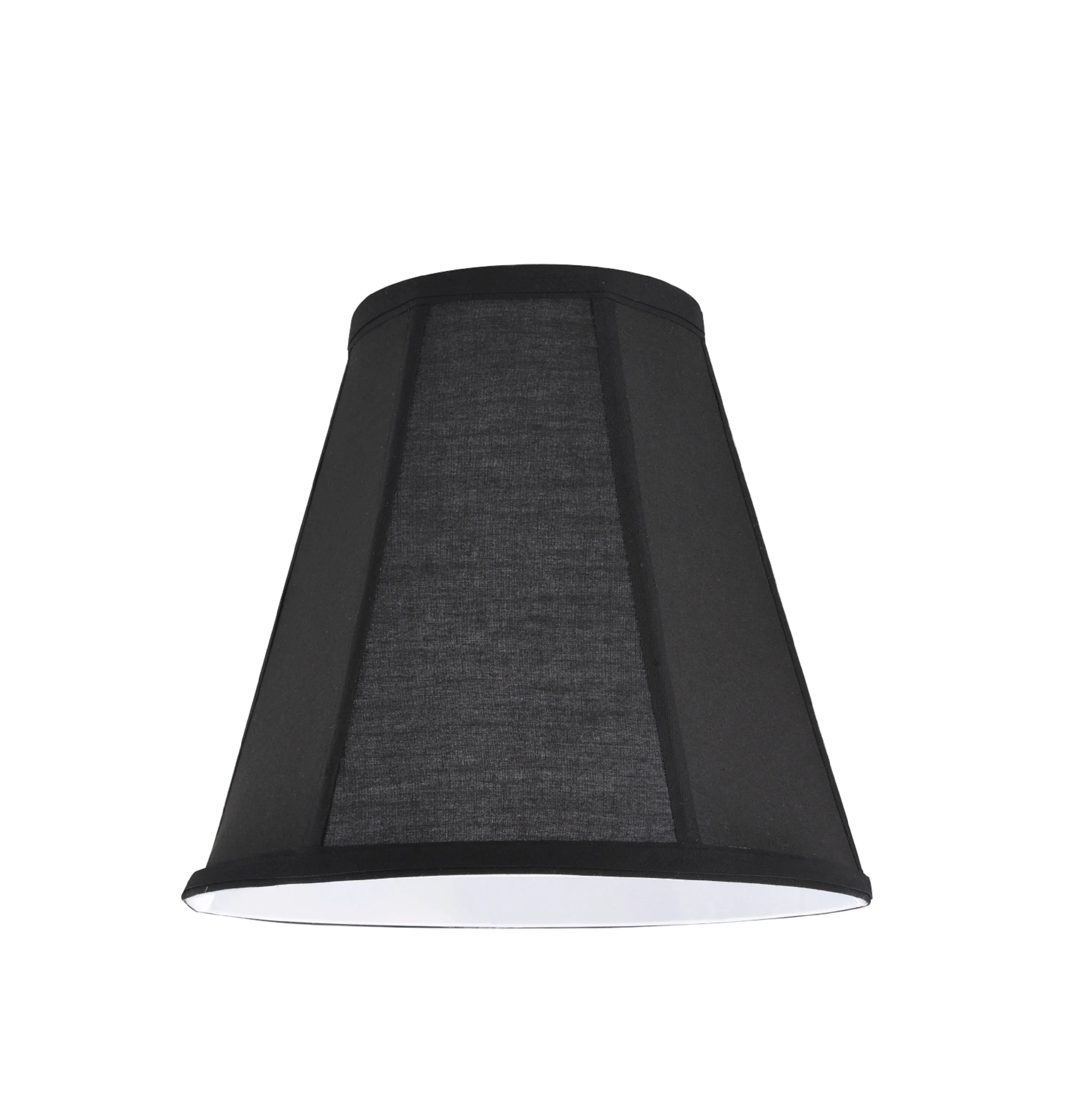 # 35006  Transitional Hexagon Bell Shape Spider Construction Lamp Shade in Black Cotton Fabric, 10" wide (5¼" x 10" x 9 1/2")