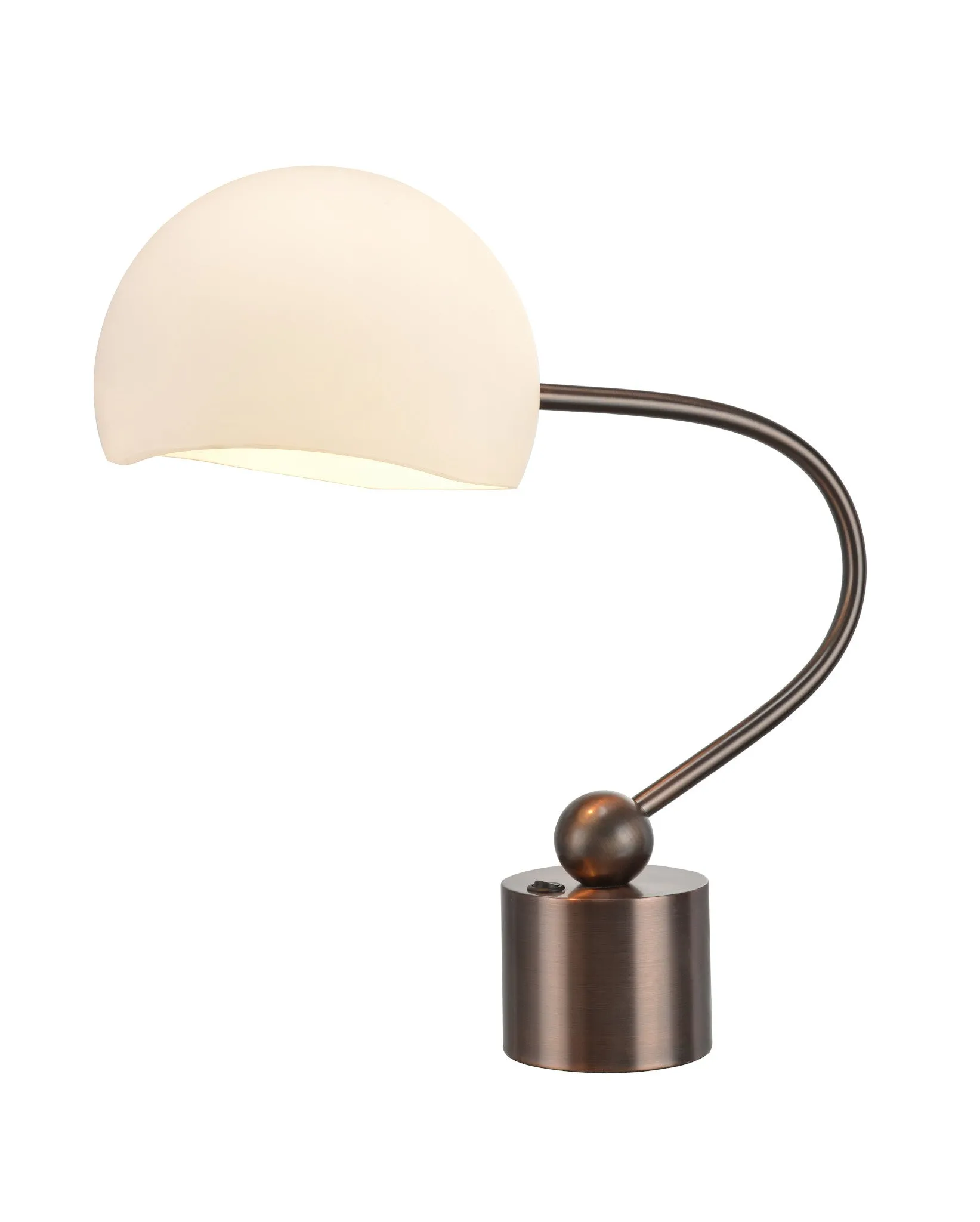 # 40007, 21" High Transitional Metal Desk Lamp, Antique Copper Finish with Frosted Glass Lamp Shade, 10" wide