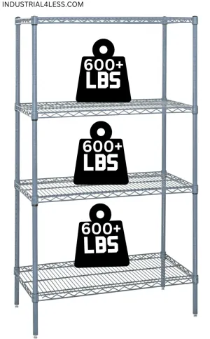 1236GY | 12" x 36" Gray Epoxy Shelving Unit