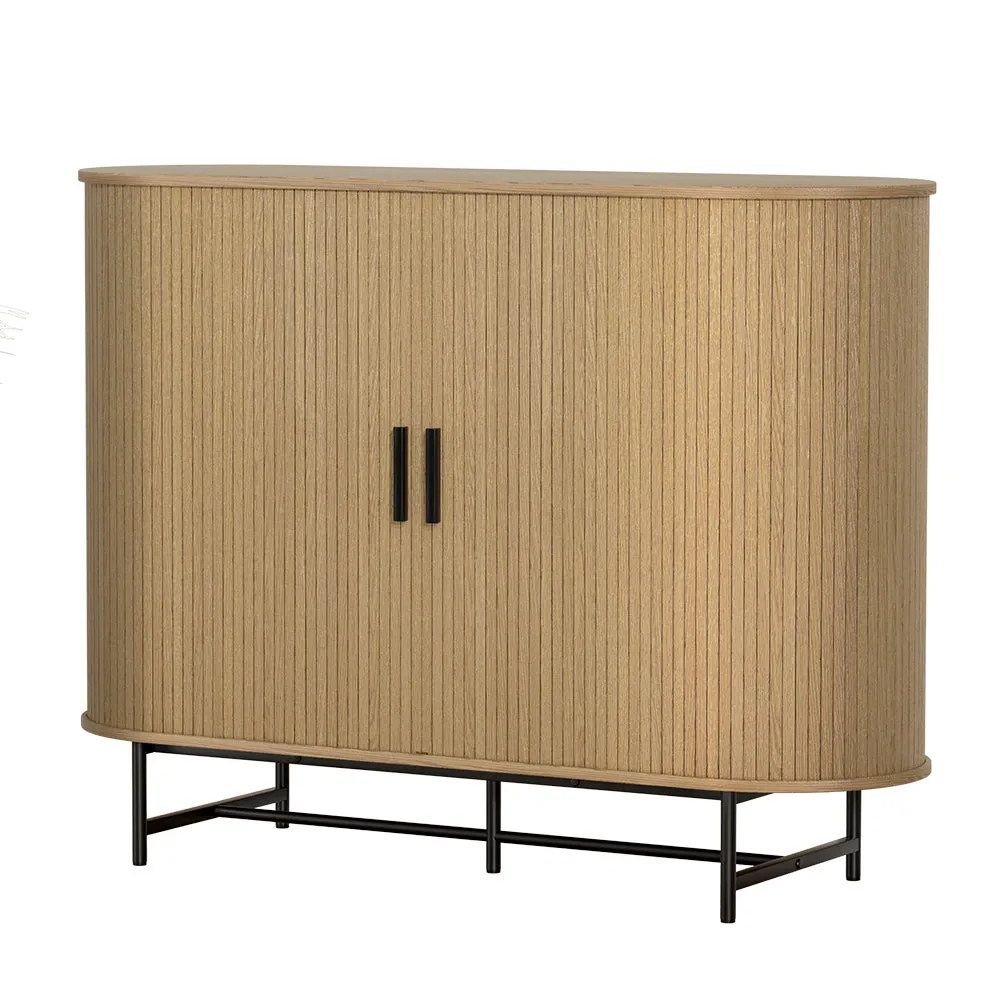 2-Door Oak Buffet Sideboard with Sliding Doors, Artiss