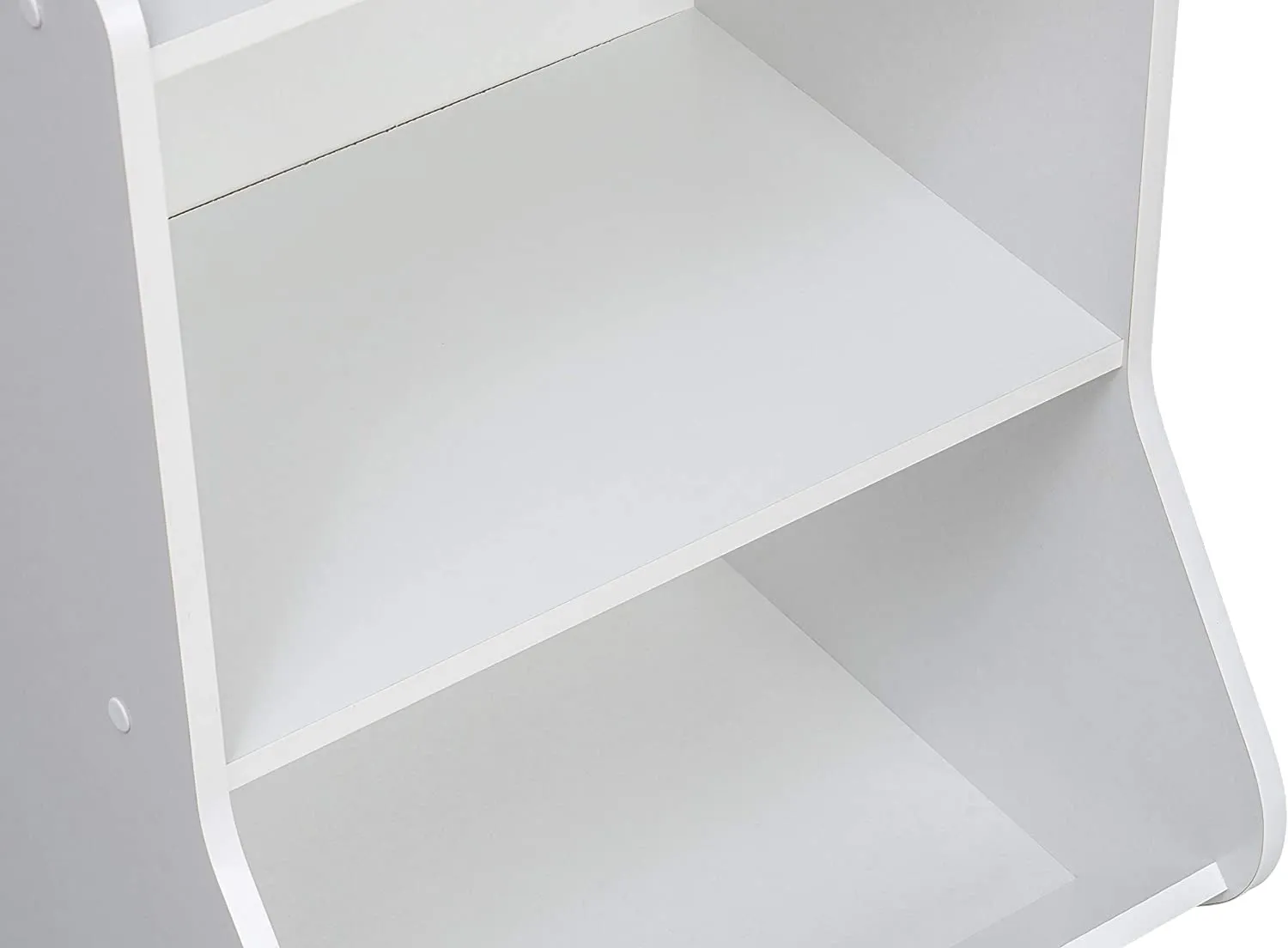 2-Tier Shelf Organizer with Easy Access Angled Cubby - White