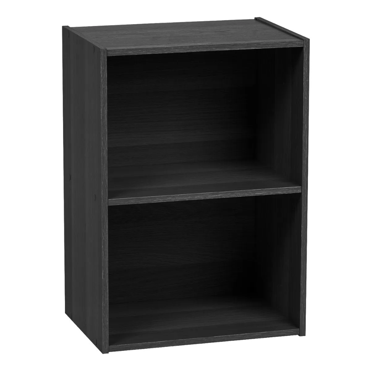 2-Tier Wood Storage Shelf, Black