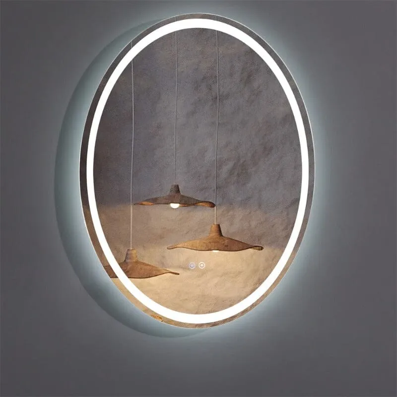 24 x 32 Inch Oval Wall-Mounted Bathroom Vanity Mirror LED Dimmable Anti-Fog