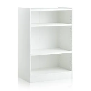 3-Tier Floor Standing Open Bookshelf with Anti-toppling Device-White