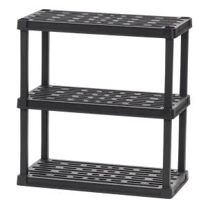 3-Tier Multi-purpose Shelf Display Rack, Utility Rack, Storage Organizer Shelving Unit for Pantry, Closet, Kitchen, Laundry or Garage - Black