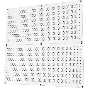 32" x 16" Horizontal Pegboard Garage Tool Organizer, White (2 Pack) (Open Box)