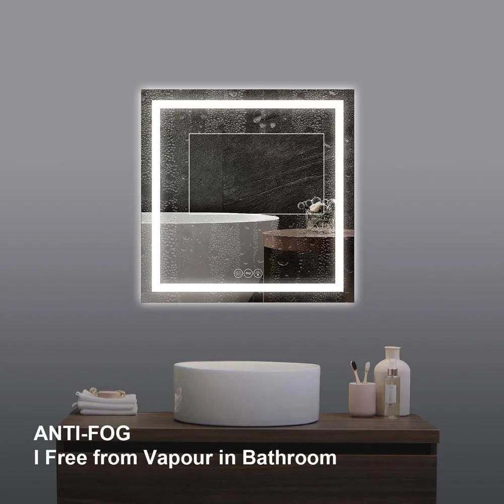 36 in. x 36 in. Square Frameless LED Mirror Anti-fog Bathroom Vanity Mirror