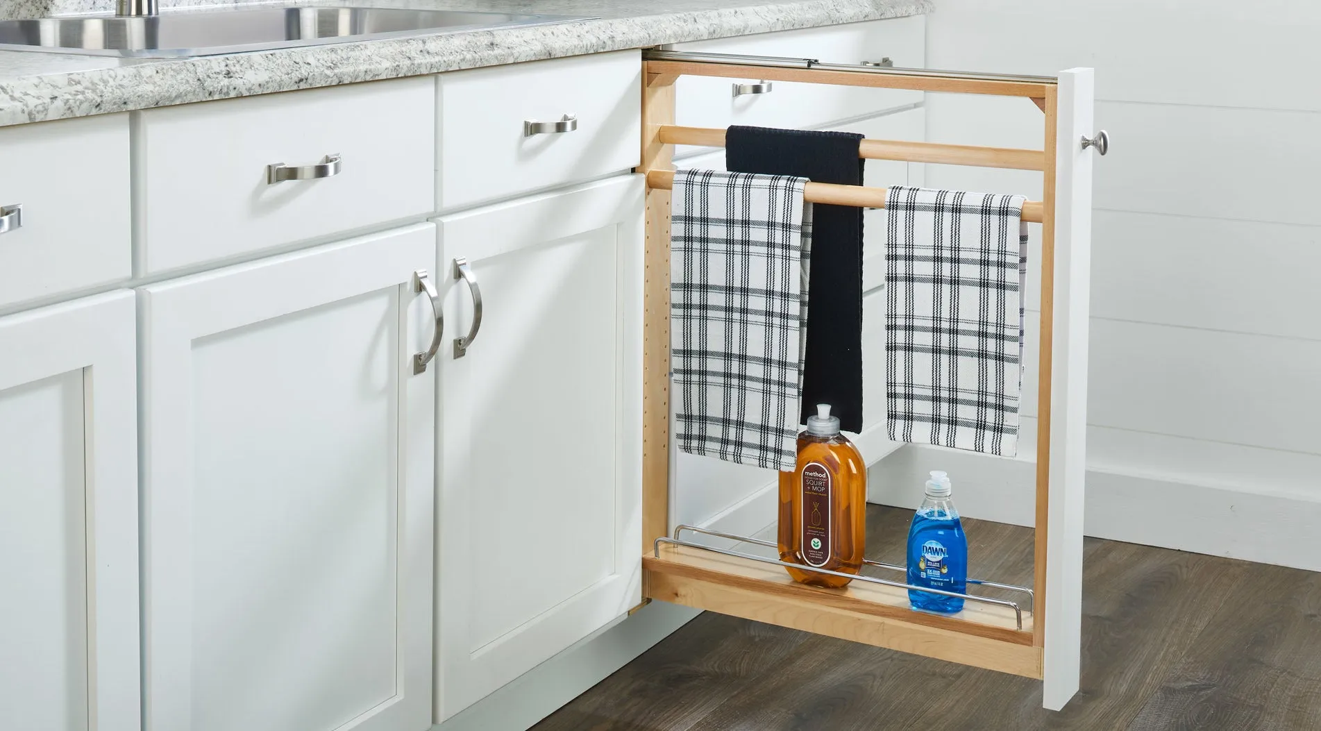 6'' Base Cabinet Filler Towel Bar Pullout