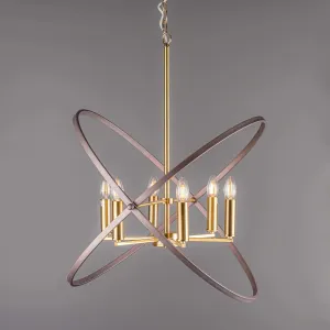 6 Light Bronze/Gold Semi Flush Ceiling Lights