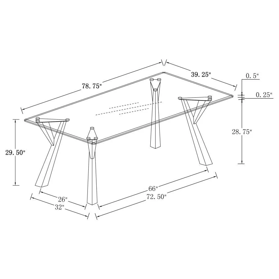 78" Irondale Rectangular Dining Table