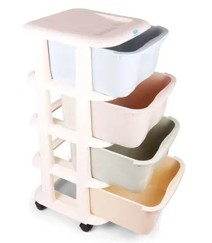 ABOUT SPACE 5 Layer Modular Drawer System - Stand with Removable Racks & Caster Wheels(L 36 x B 36 x H 98cm, Multicolor)