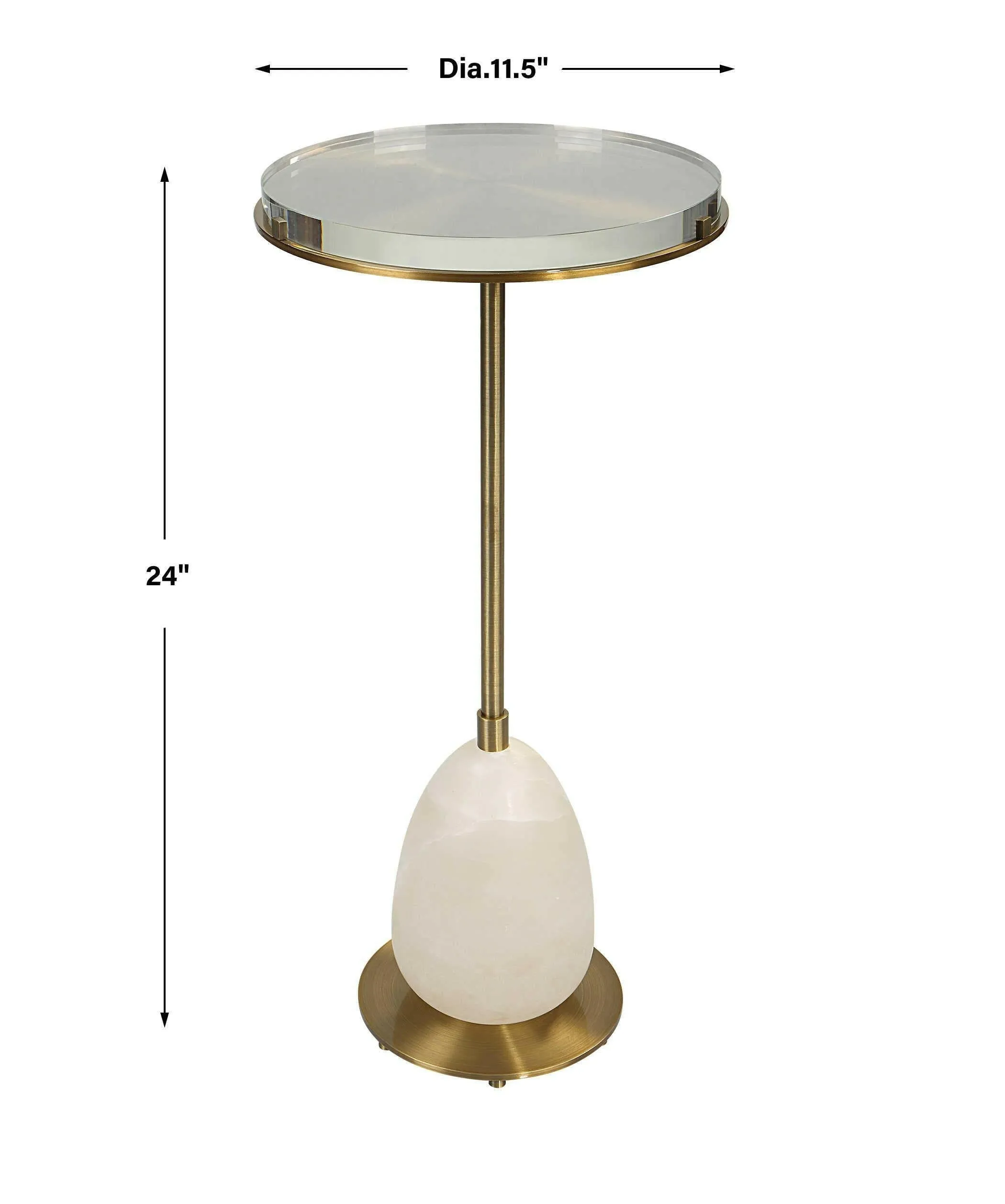 Alabaster Egg Adjustable Accent Table