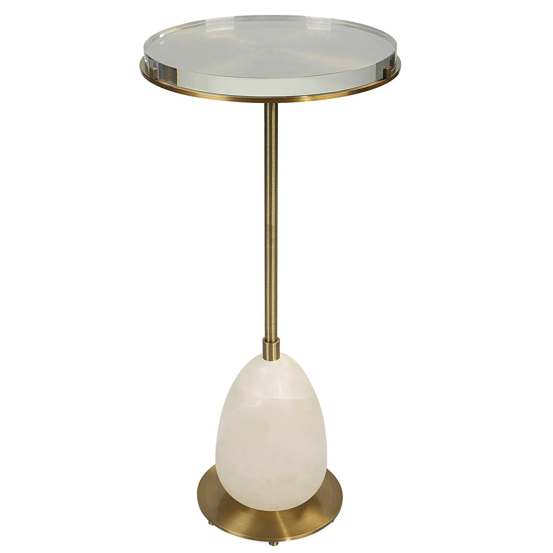 Alabaster Egg Adjustable Accent Table