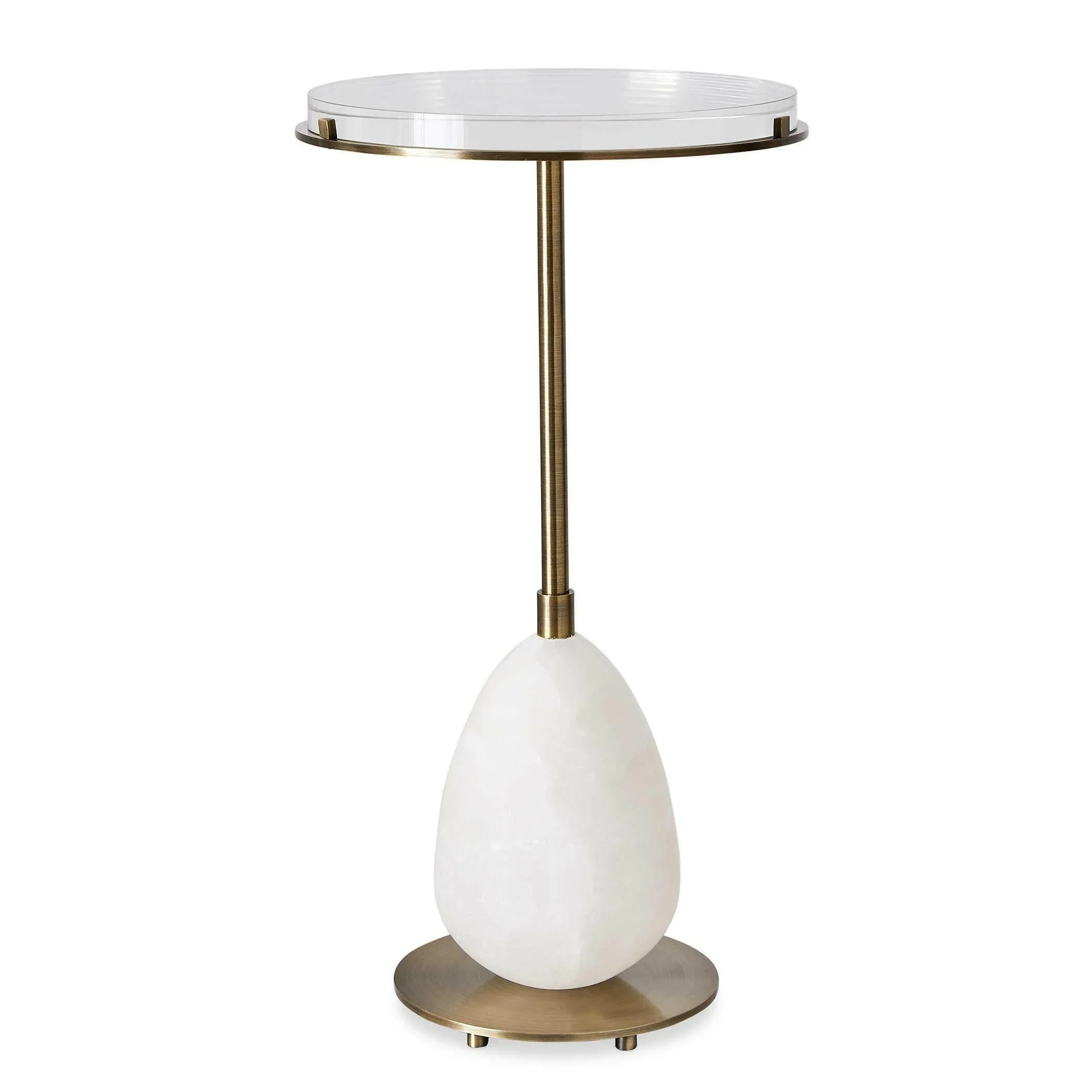 Alabaster Egg Adjustable Accent Table