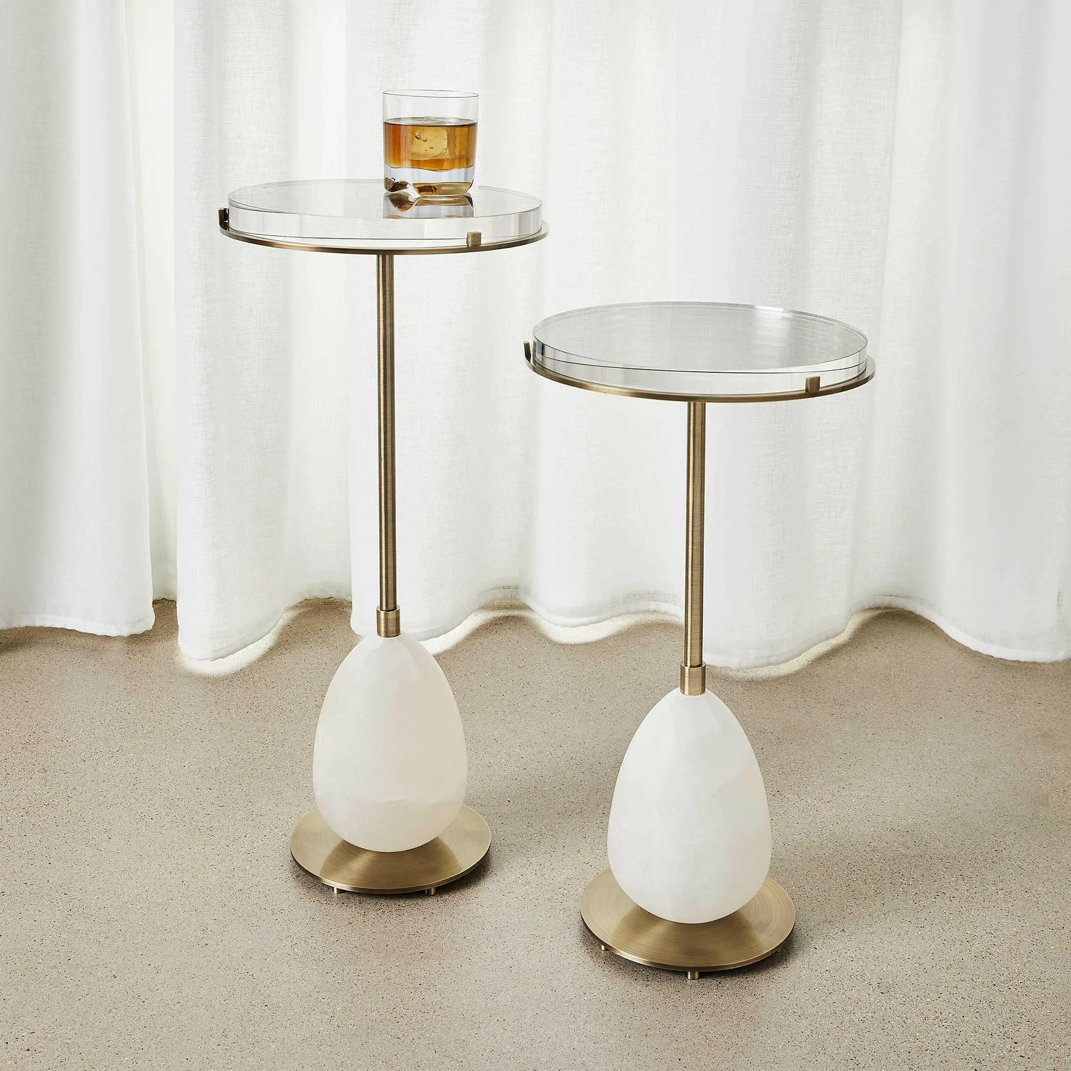 Alabaster Egg Adjustable Accent Table