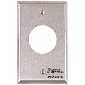 Alarm Controls RP-23 Remote Wall Plate with Hole for Piezo Sounders and Buzzers, Single Gang, Satin Stainless Steel