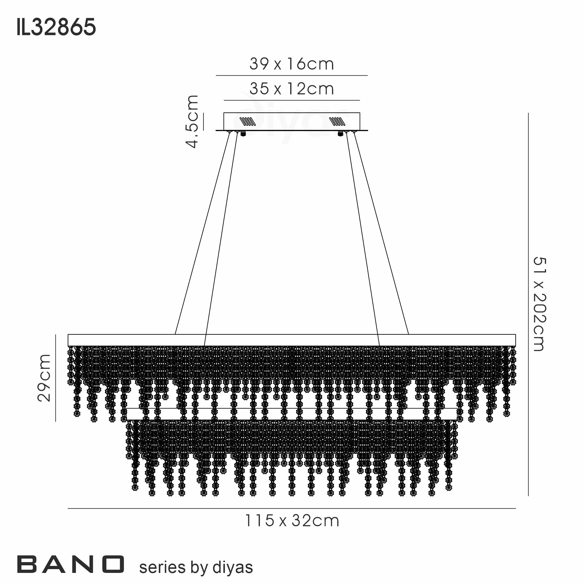 Bano LED Island Pendant - Polished Chrome/ French Gold - Various Sizes