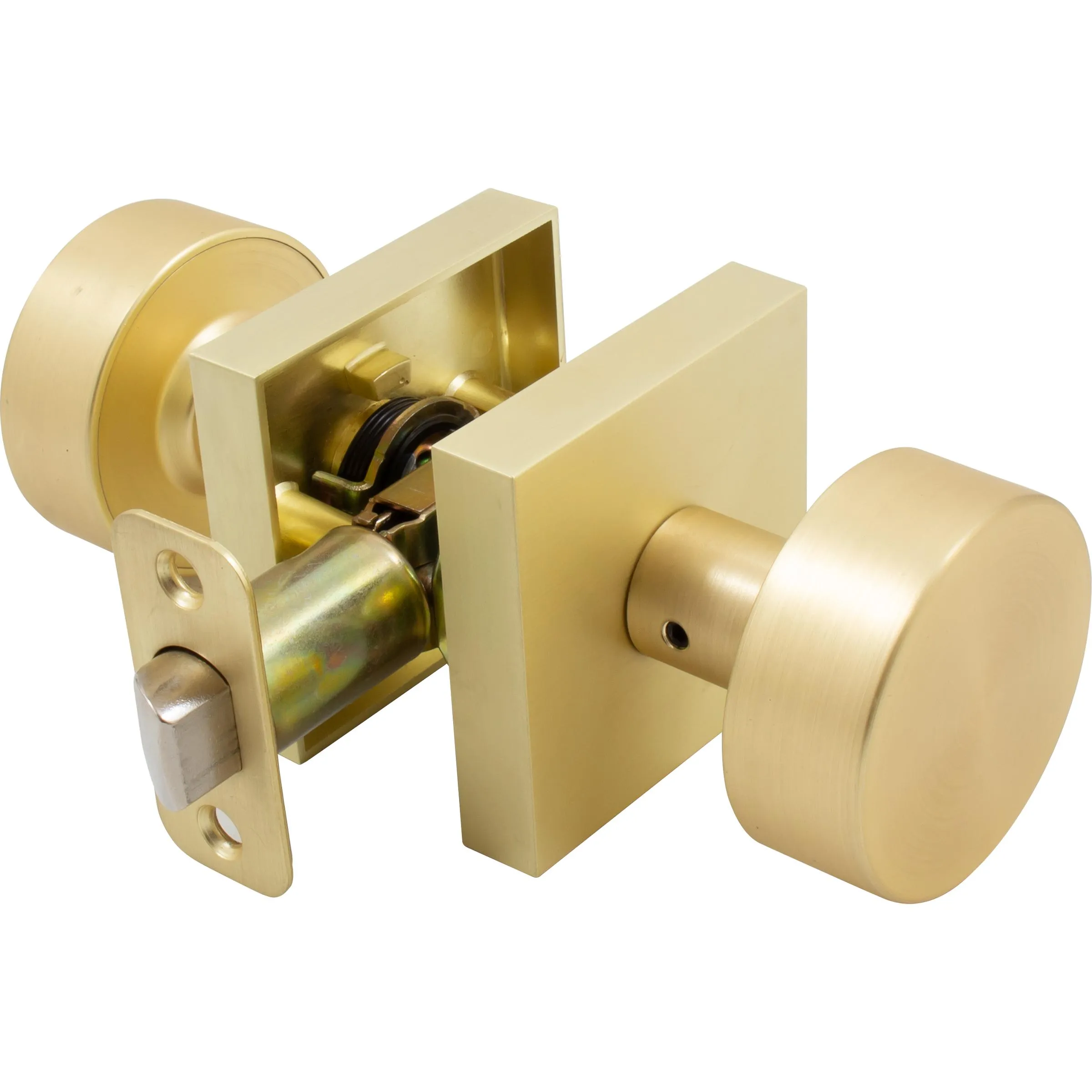 Bonn Door Knob with Square Rosette, Passage (Hall/Closet) Latch