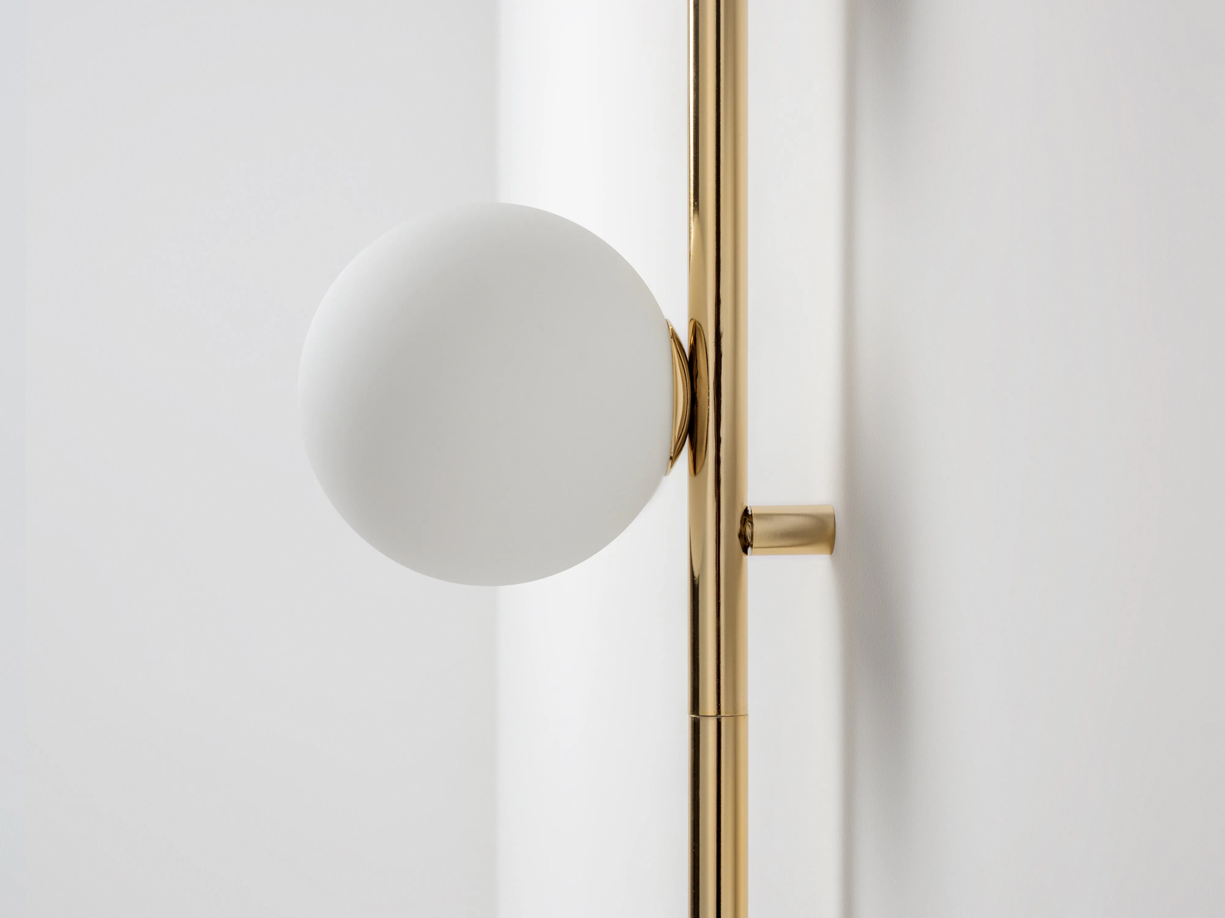 Brass bar opal ball wall light