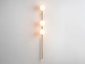 Brass bar opal ball wall light