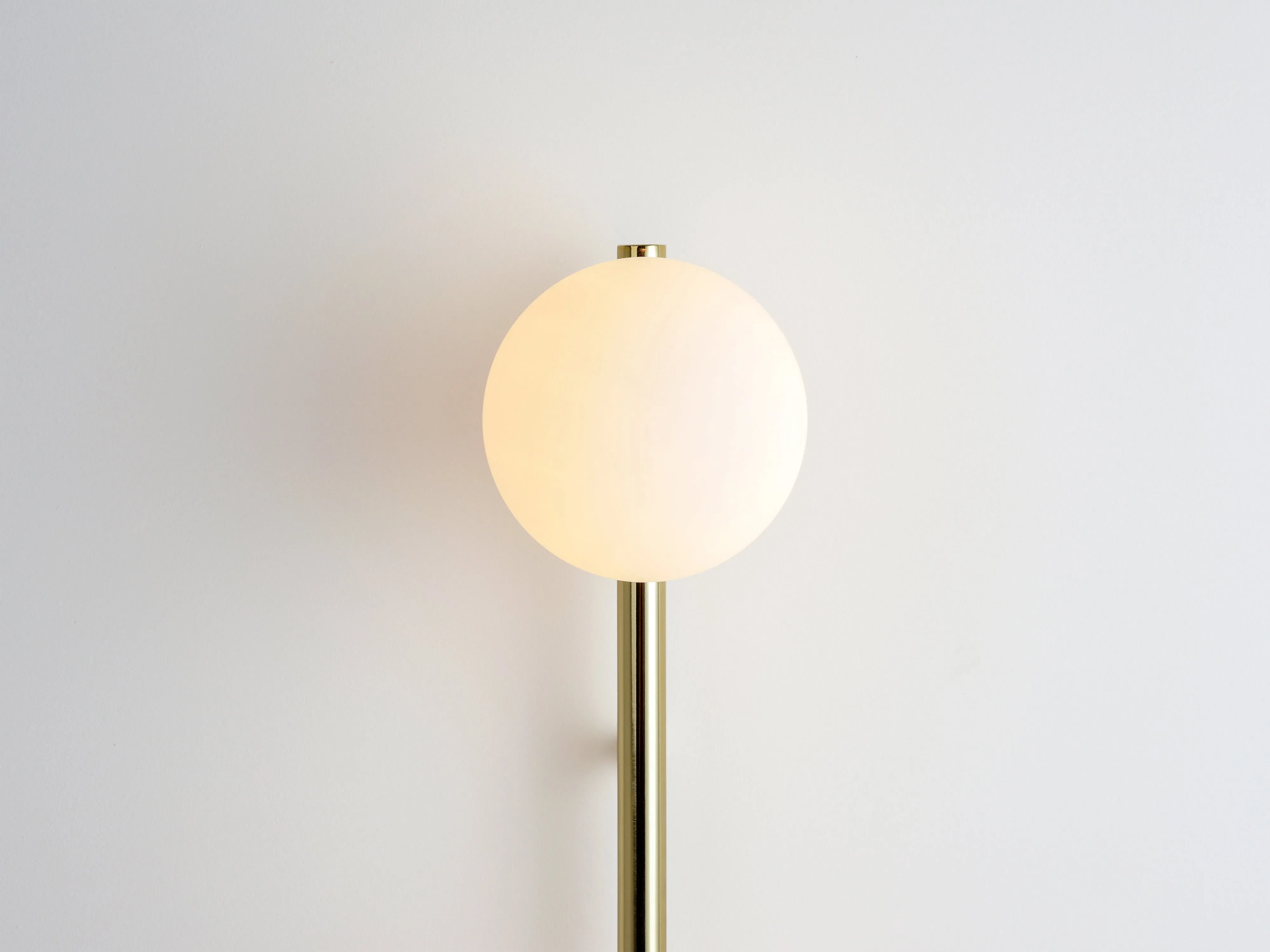 Brass bar opal ball wall light