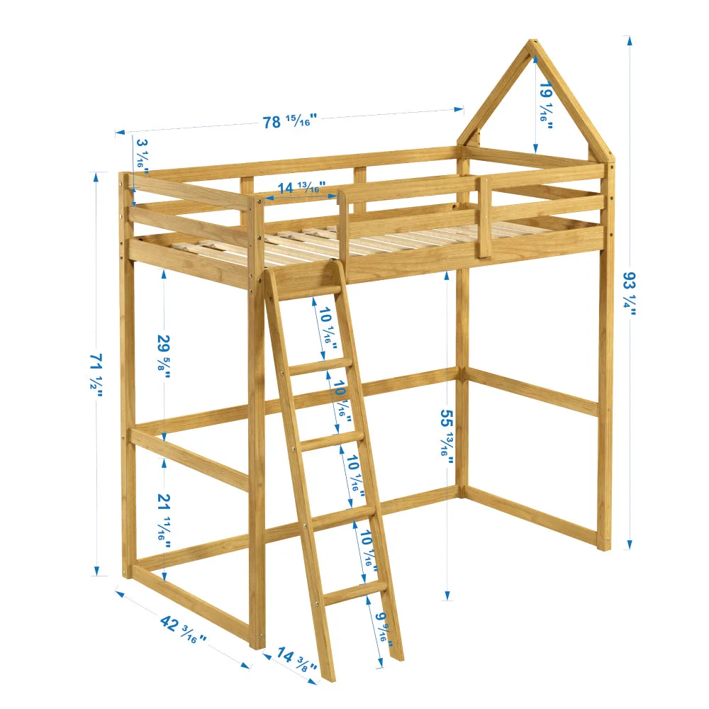 Casita Kids Loft Montessori inspired Twin Wood Bed