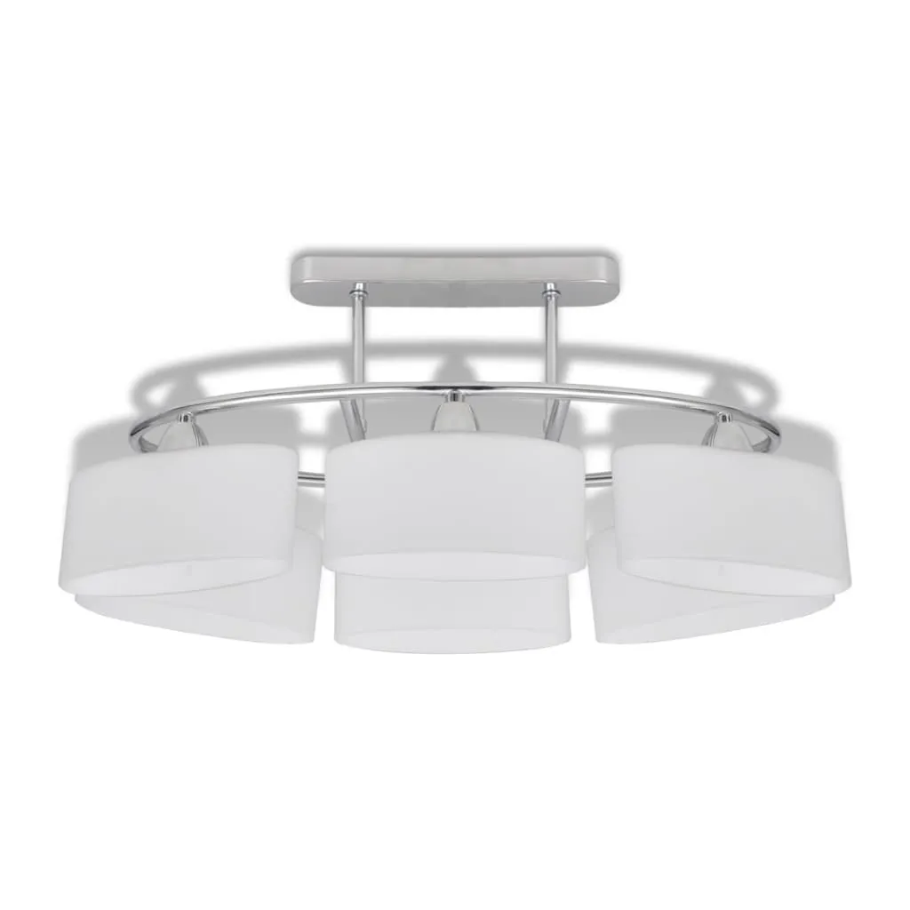 Ceiling Lamp with Ellipsoid Glass Shades 4 pcs E14