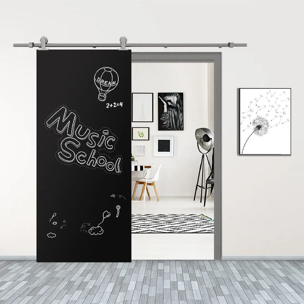 Chalkboard Series Black Stained Composite MDF Flush Panel Interior Sliding Barn Door Slab