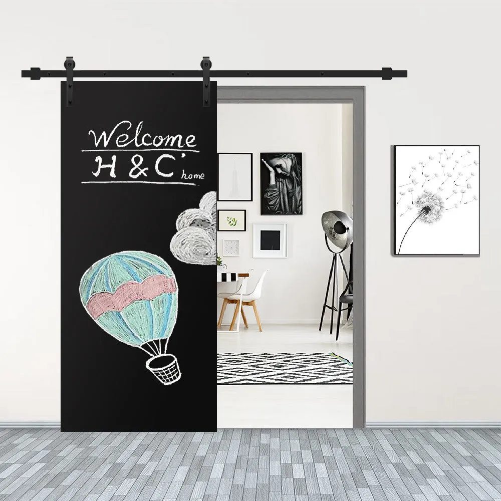 Chalkboard Series Black Stained Composite MDF Flush Panel Interior Sliding Barn Door Slab