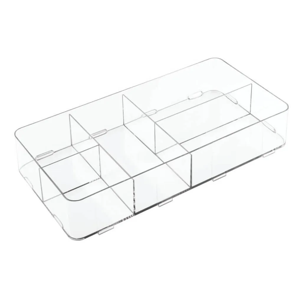 Clarity Interlocking Divided Drawer Organizer 8in x 16in x 3in