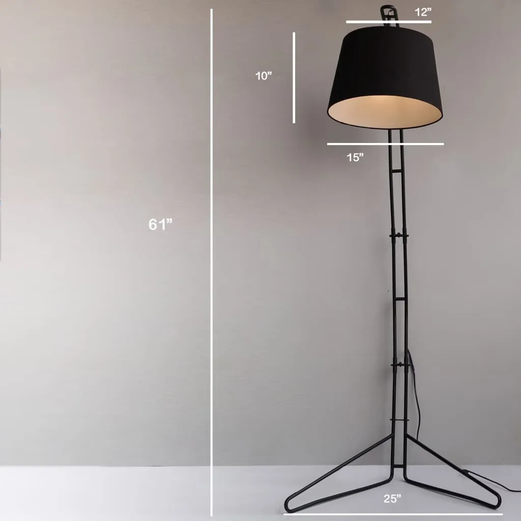 Clf108 Broadway Mid-Century Black Floor Lamp