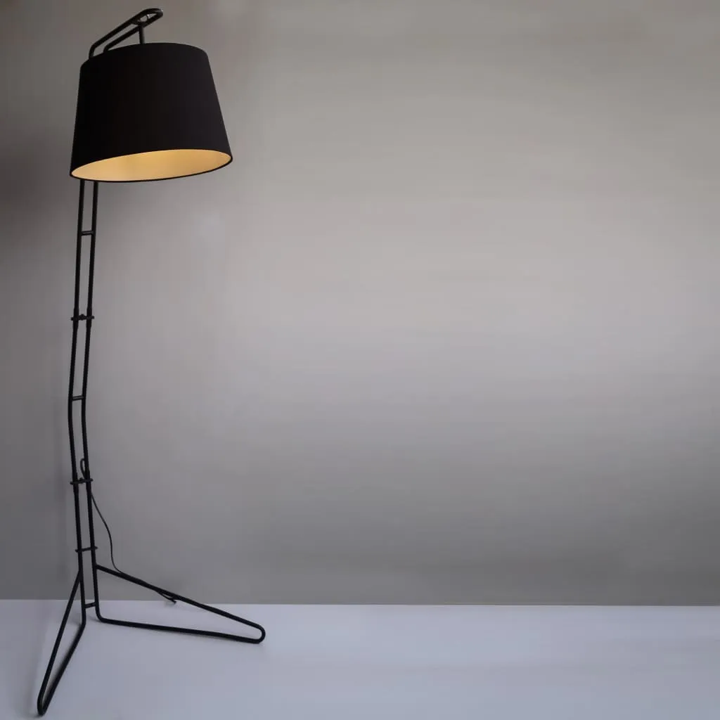 Clf108 Broadway Mid-Century Black Floor Lamp