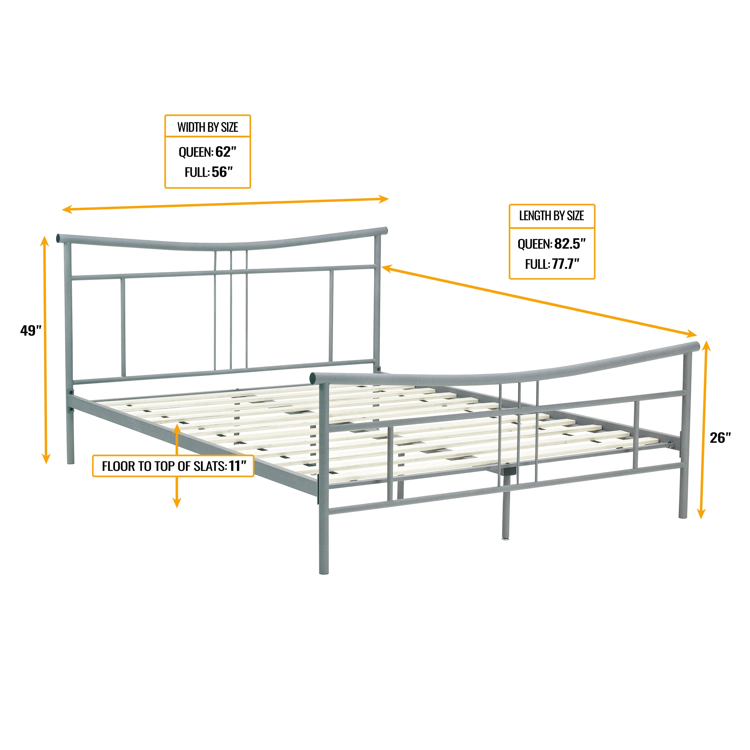 Cora Metal Platform Bed