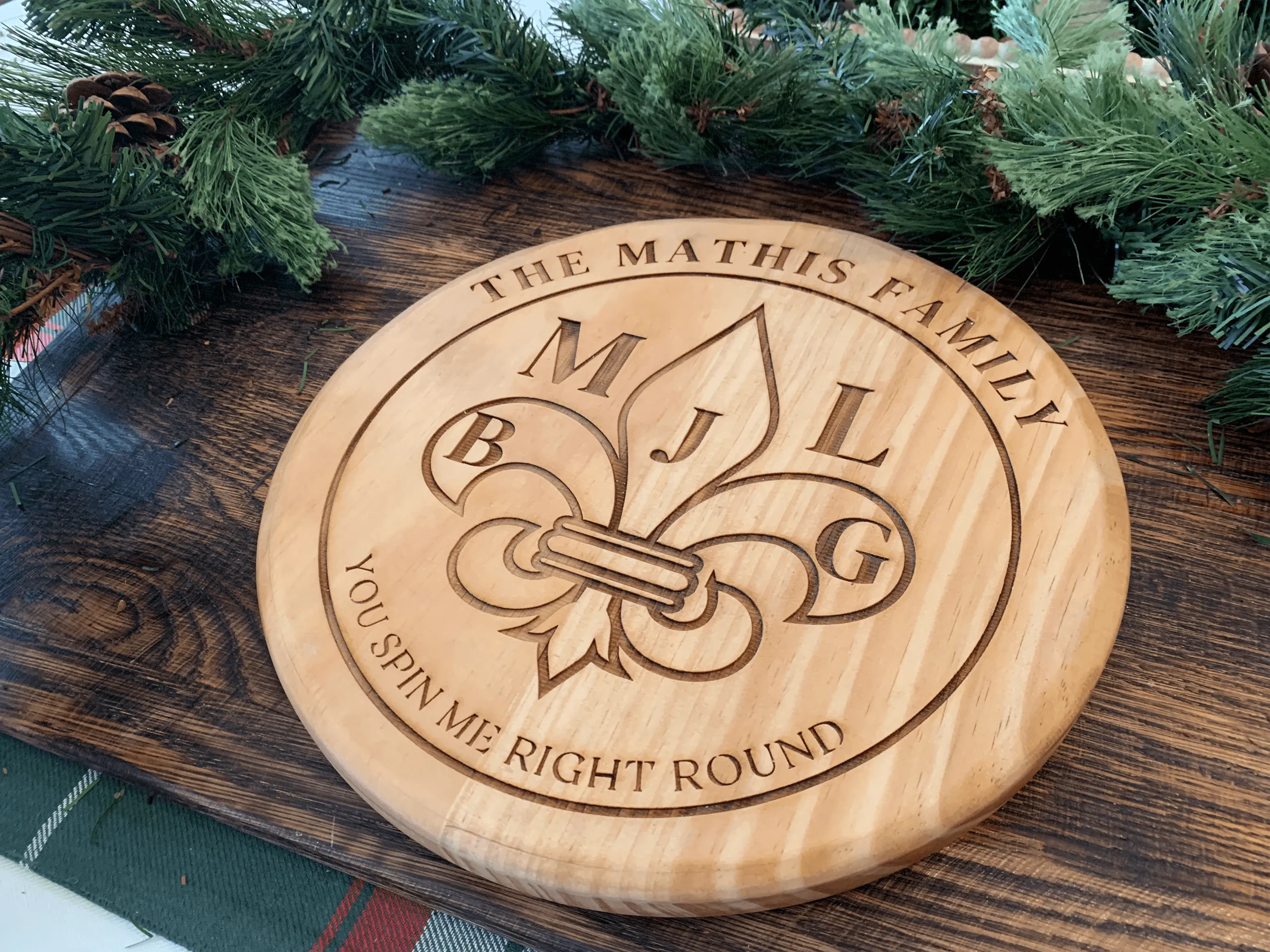 Custom Engraved Lazy Susan Turntable