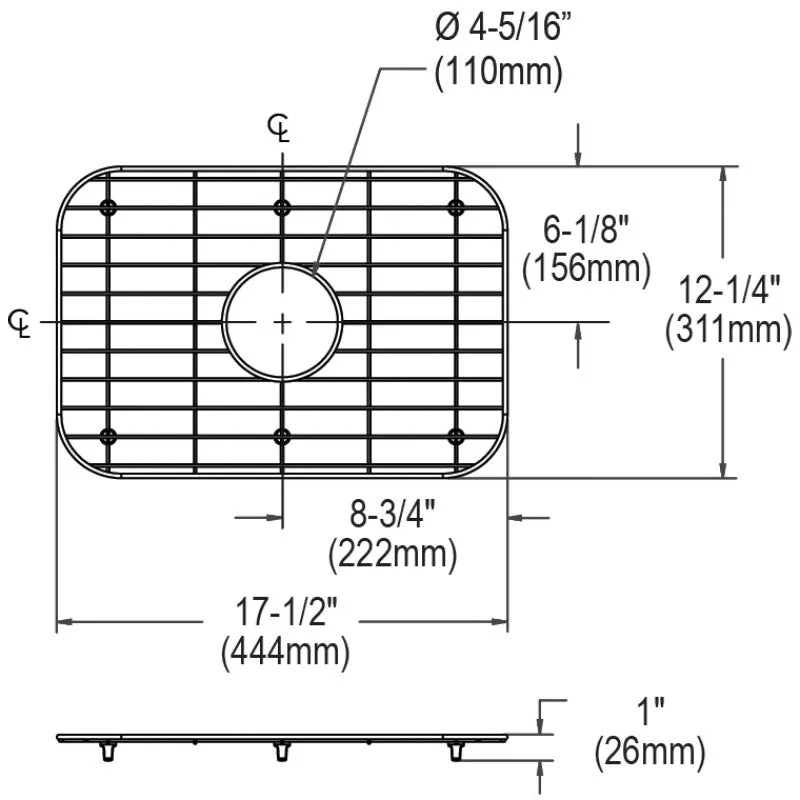 Dayton Sink Grid (12.25" x 17.5" x 1")