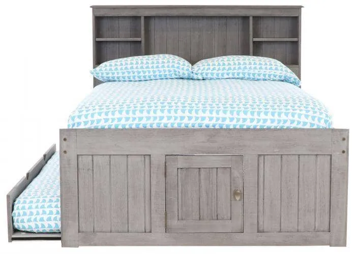 Elizabeth Gray Full Size Captains Bed with Storage Drawers