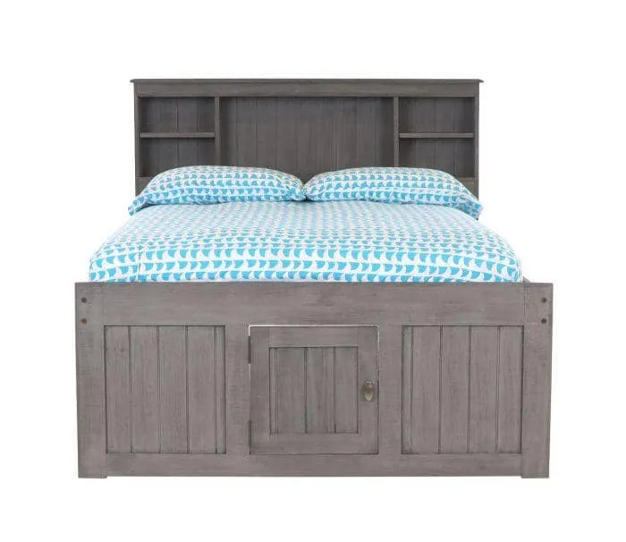 Elizabeth Gray Full Size Captains Bed with Storage Drawers