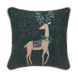 Emerald Reindeer Mini Pillow