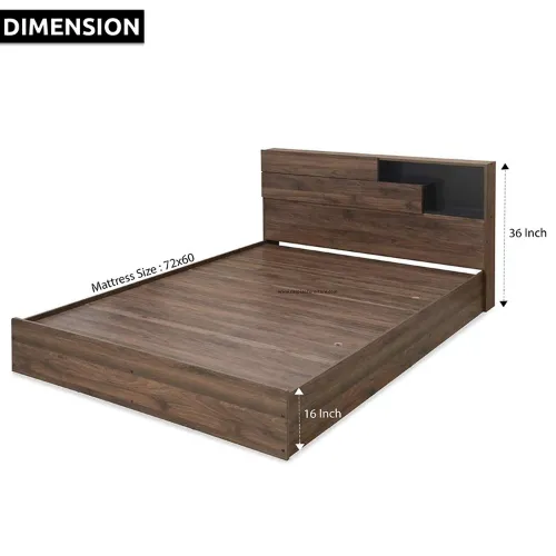 Engineered Wood Stylish Modern Style Queen Size Bed with Designer