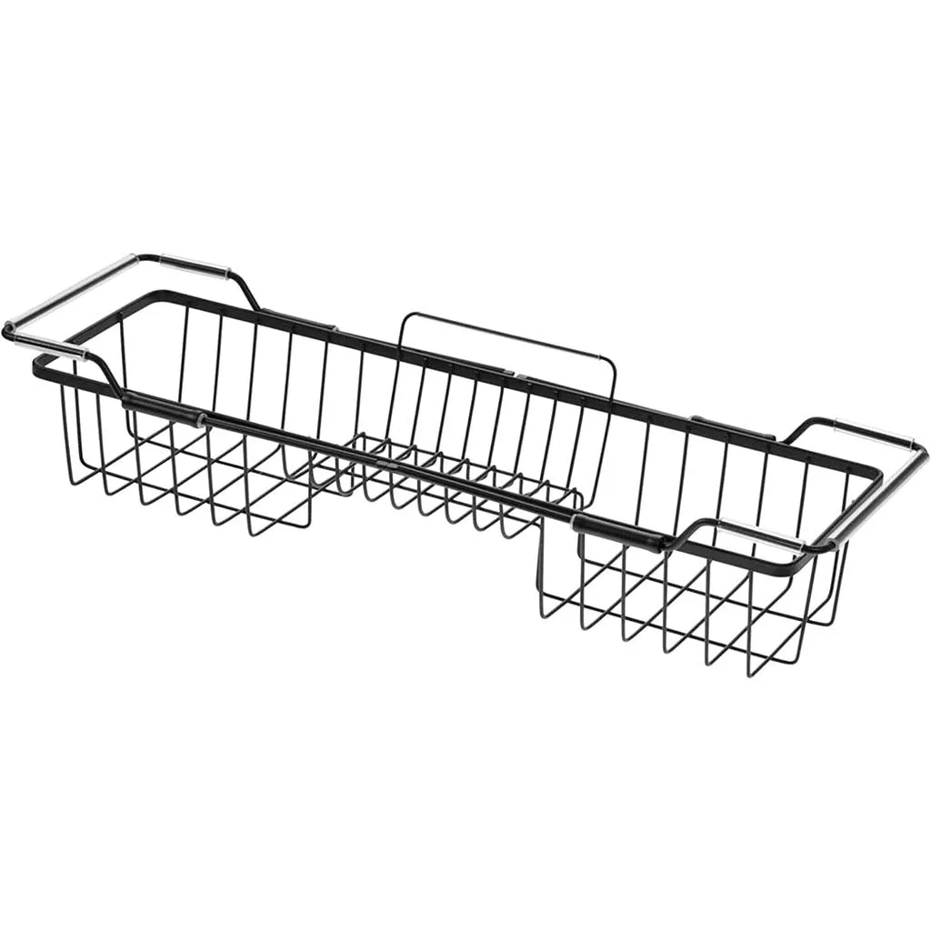 Everett Adjustable Over Bathtub Caddy Black