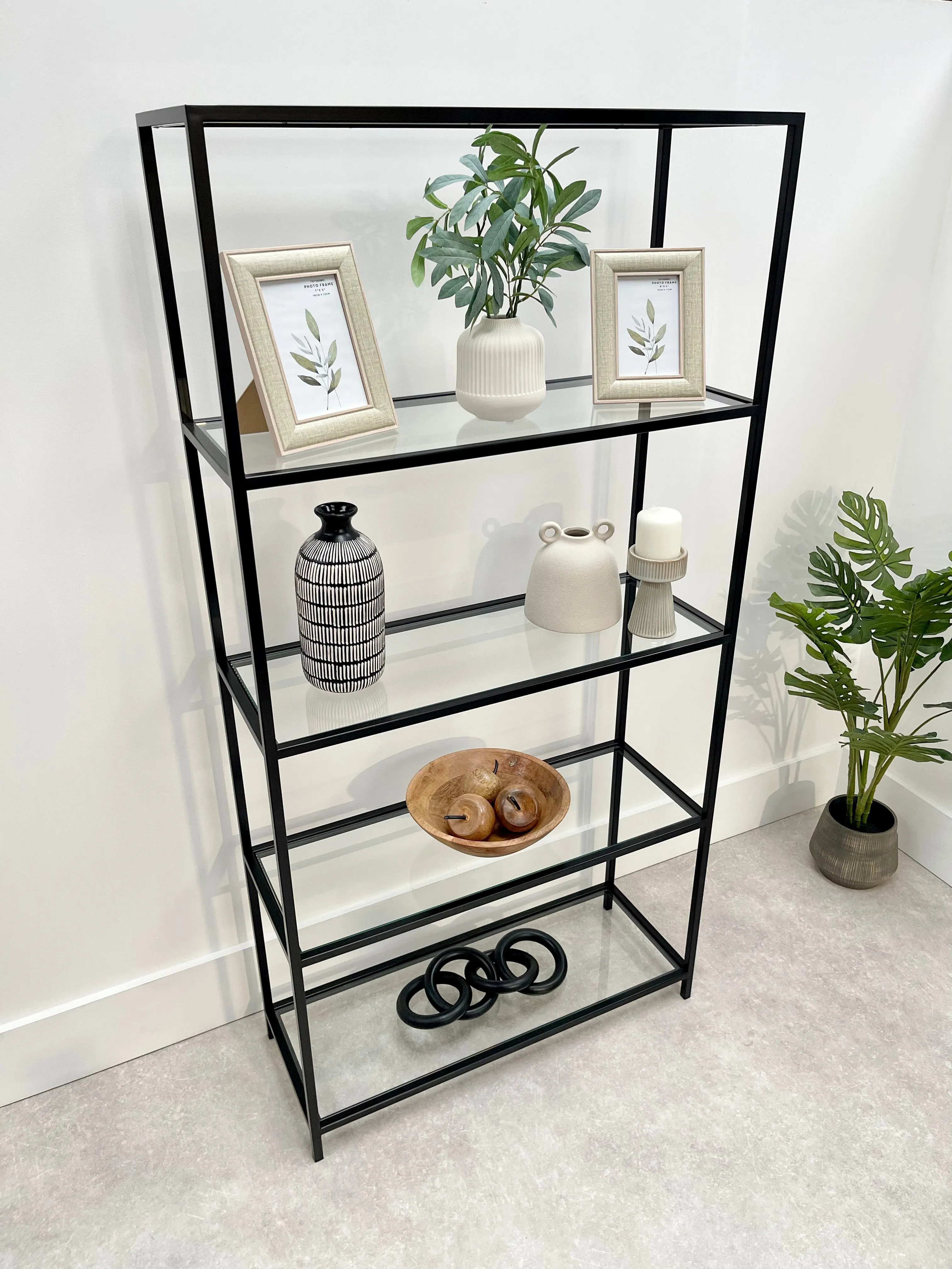 Glass Metal Bookcase