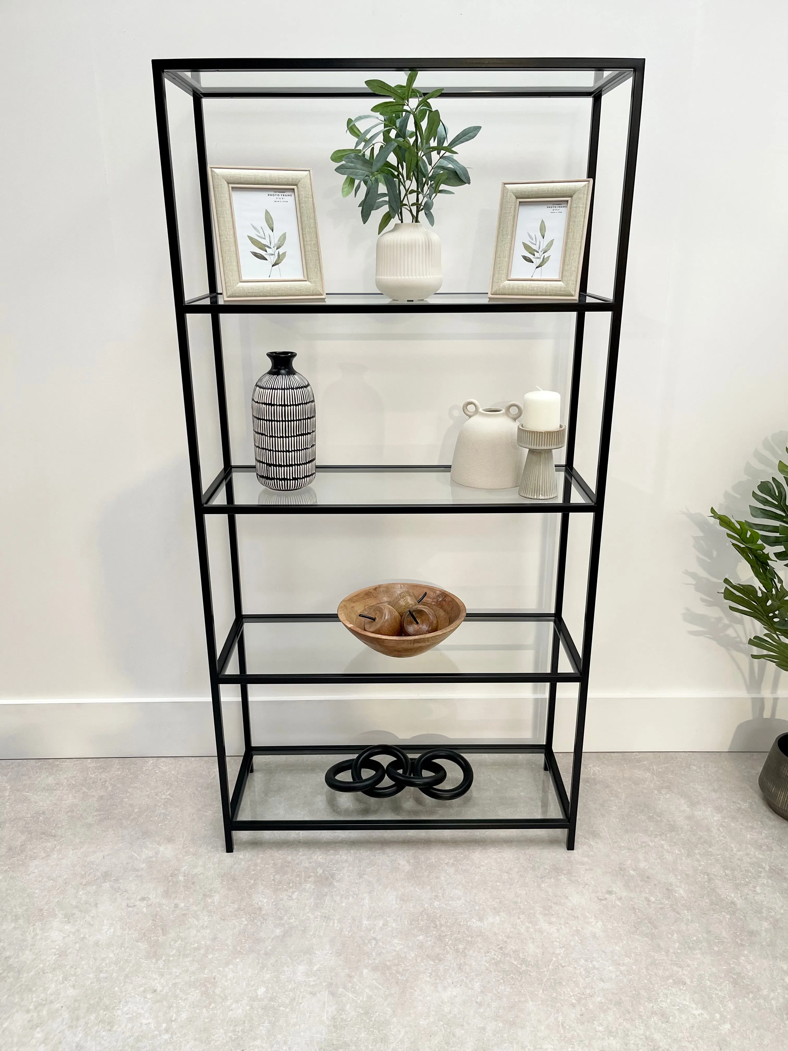 Glass Metal Bookcase