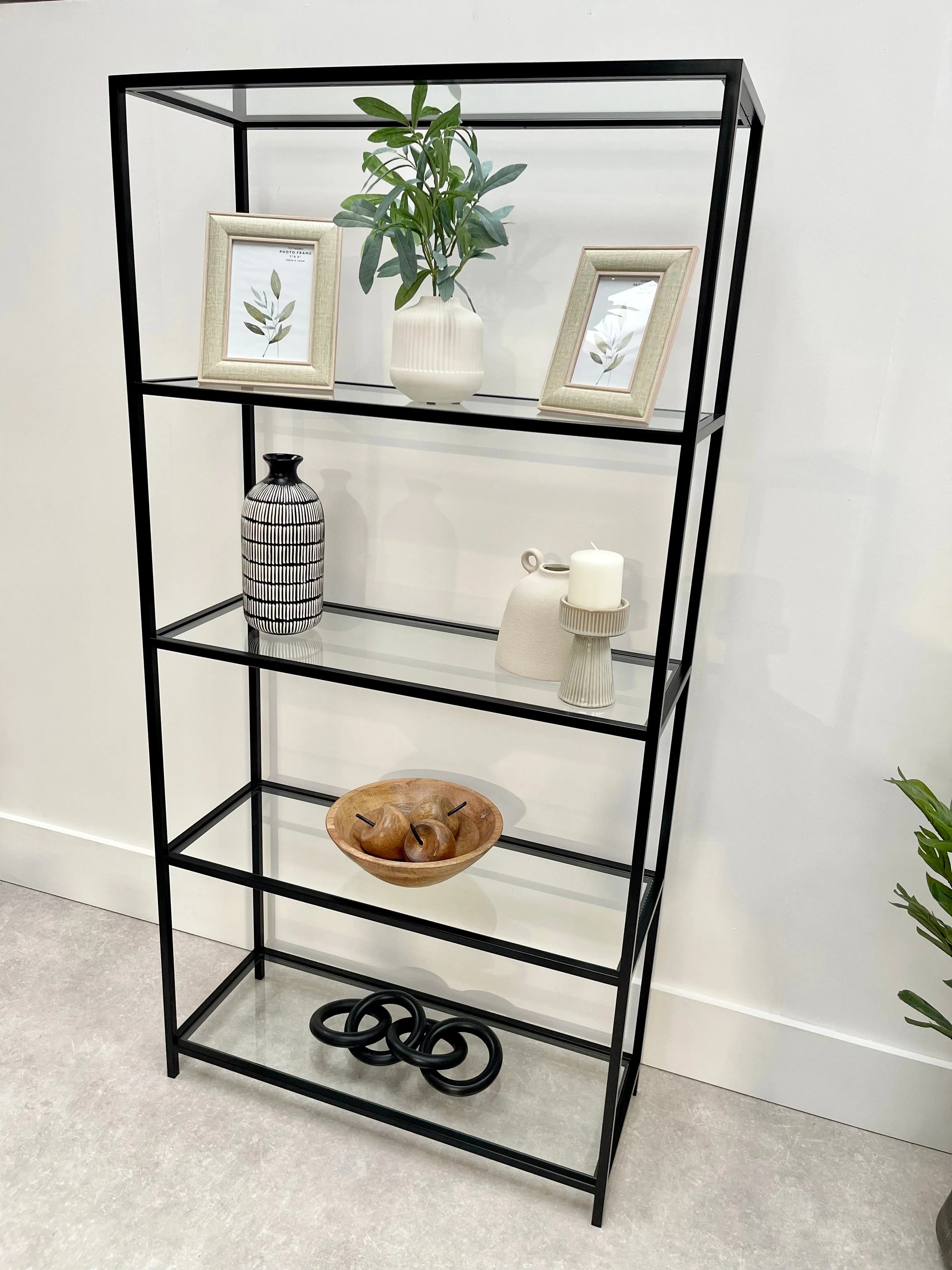 Glass Metal Bookcase