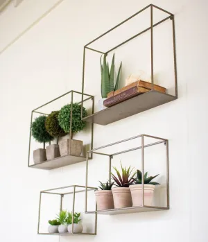 Gold Metal Shelves (Set of 4)