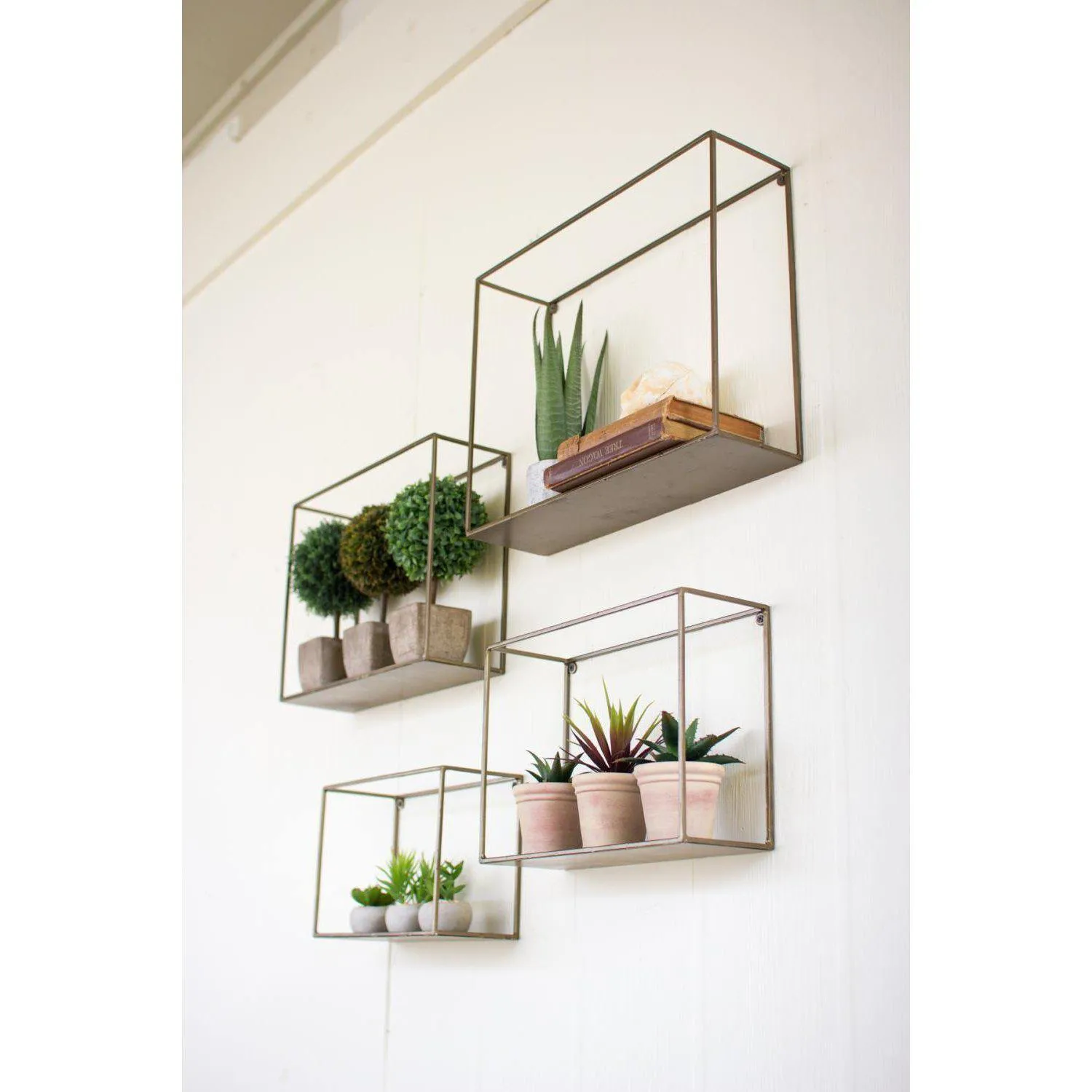 Gold Metal Shelves (Set of 4)