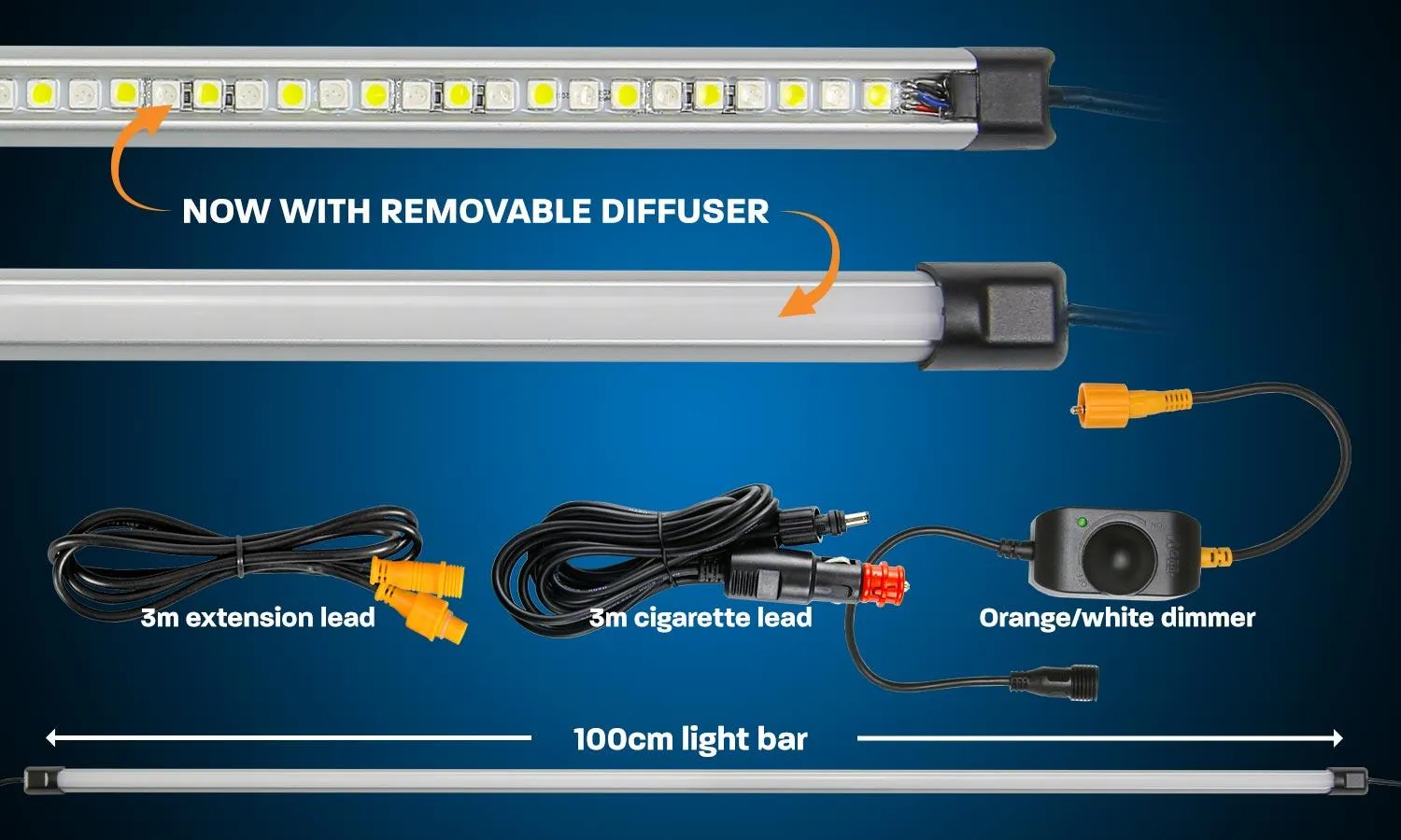 HardKorr 39" Orange/White Light Bar