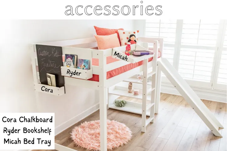 Harper Kids Bunk Bed with Slide & Built-In Shelving