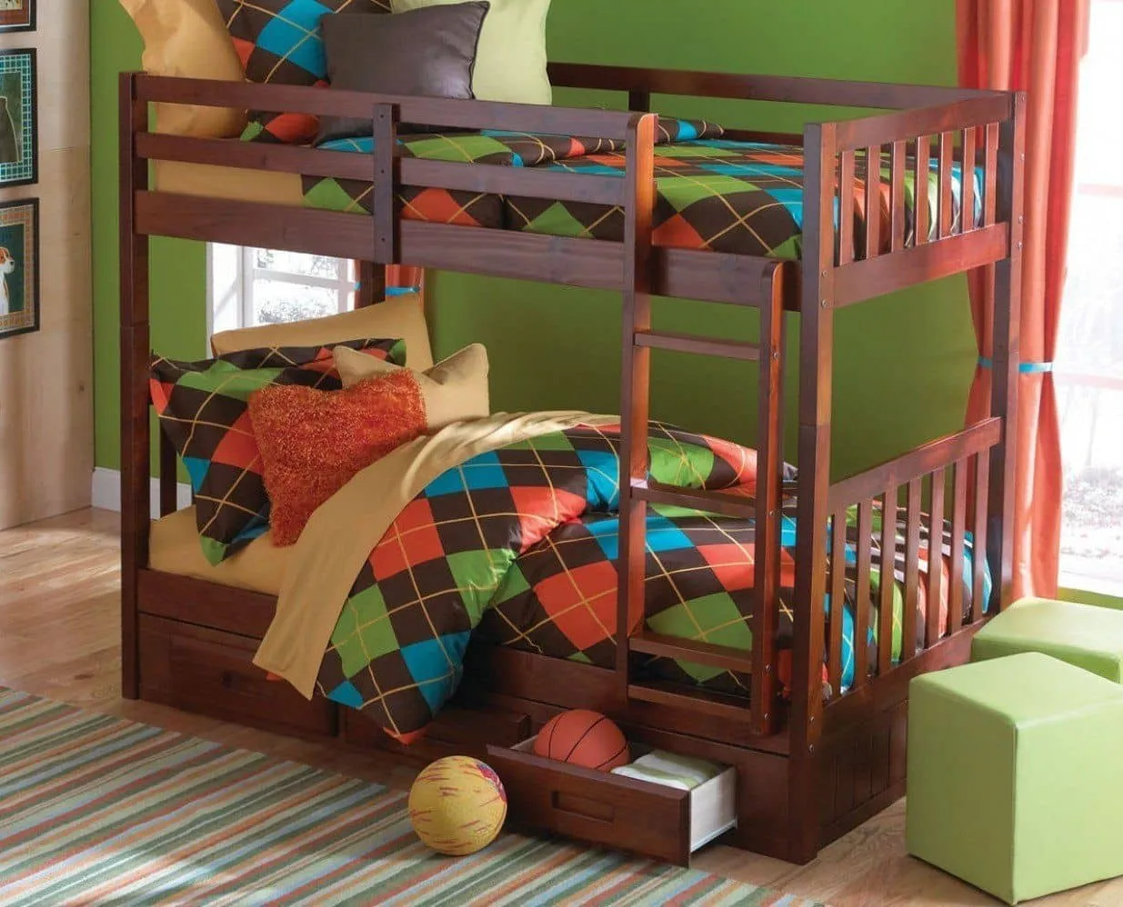 Isla Merlot Twin Bunk Bed