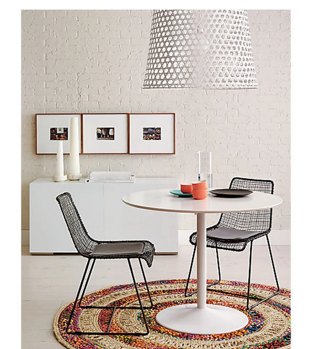 Jakob 4 Seater Round Dining Table- White (Table Only)